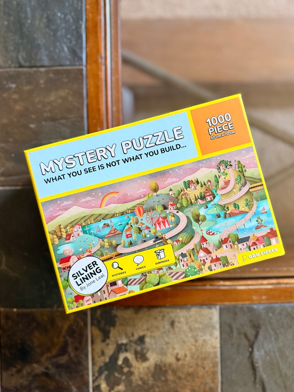 SALE! 25% off 4+ items! 1000 Piece “Silver Lining” Mystery Puzzle by Odd Pieces